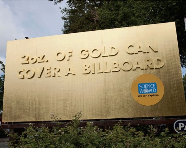 16 2 унциями золота можно покрыть биллборд. Мы можем объяснить.