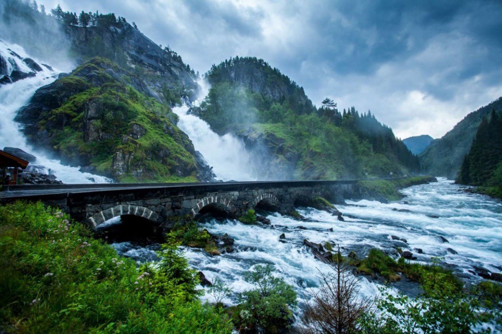 2 Мост на водопаде Лотефоссен в Норвегии. Источник: pinimg