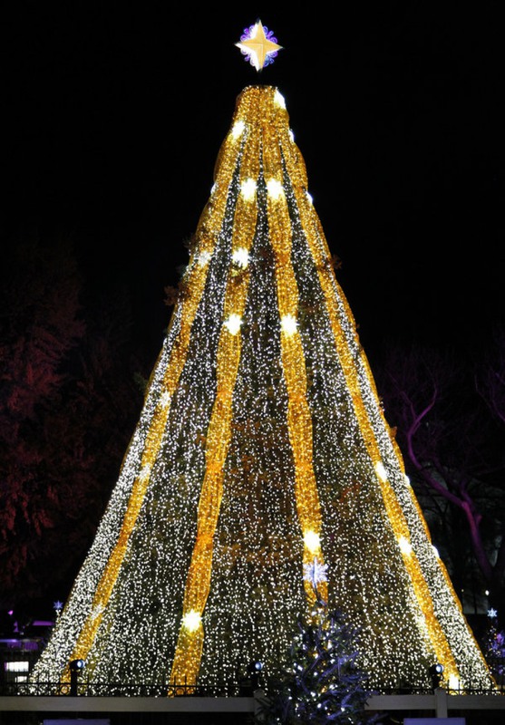 10 Вашингтон, США. Национальная рождественская елка. Чтобы попасть на праздник, она проделала путь от Аляски, преодолев почти 7 тысяч километров. Источник: Paul Morigi