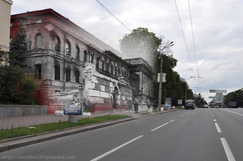 22 Киев 1943/2012 Сожженный нацистами Красный корпус университета.