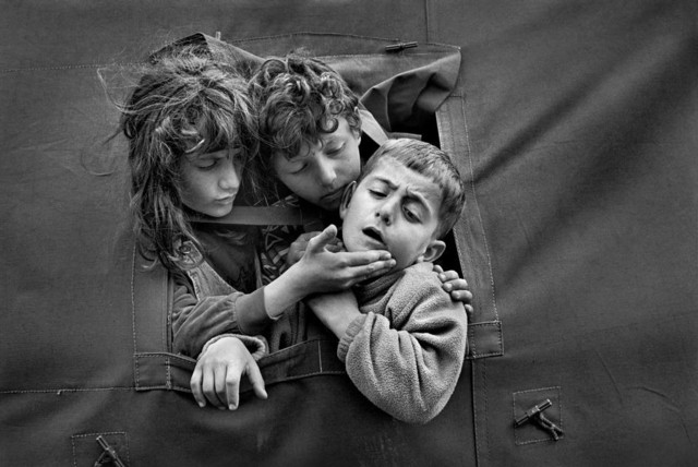 Albania. Kukes. 1999. Kosovar refugees.