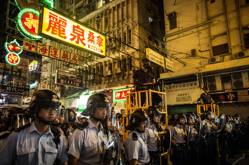 45 Police officers clashed with pro-democracy demonstrators in the city’s Mong Kok district.
Chris McGrath/Getty Images. HONG KONG
11/25/2014