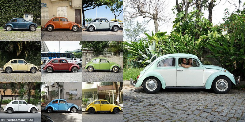 10 VW Beetles на улицах Рио-де-Жанейро.