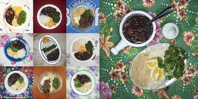 13 традиционный бразильский обед: бобы и рис с фруктами.