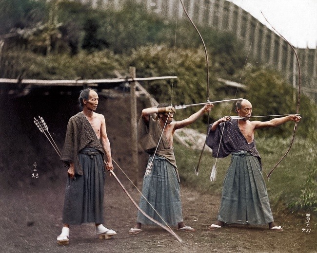 3 Японские лучники. 1860 год.