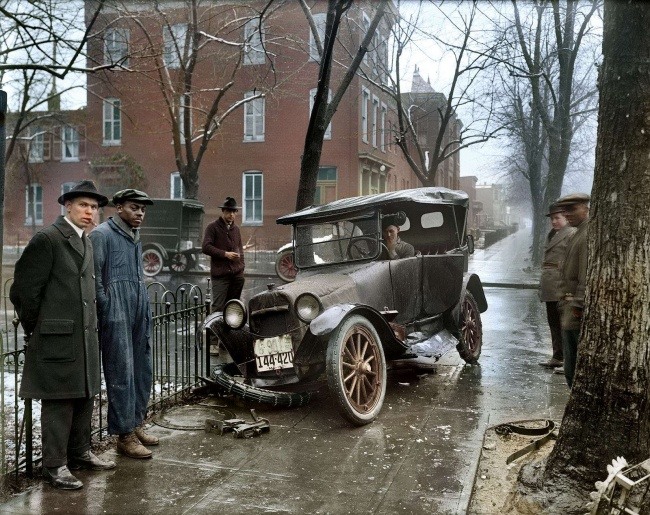 6 Автомобильная авария. Вашингтон, округ Колумбия, 1926 год.