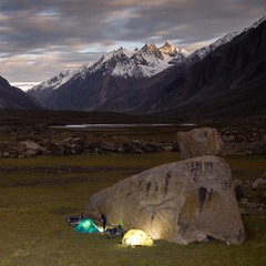 Ночевка в долине реки Суру. Тибет
