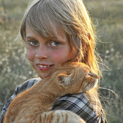 Девочка и кот