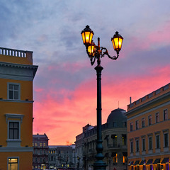 Красный закат в Одессе