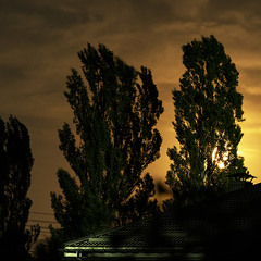 Восход "рыжей" Луны