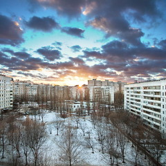 Sunset over the buildings - Urban Landscape