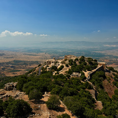 Вид на развалины крепости Нимрод, Израиль