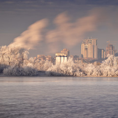Морозное утро в Киеве