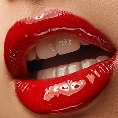 Classic red lipstick