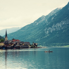 Small town in lake