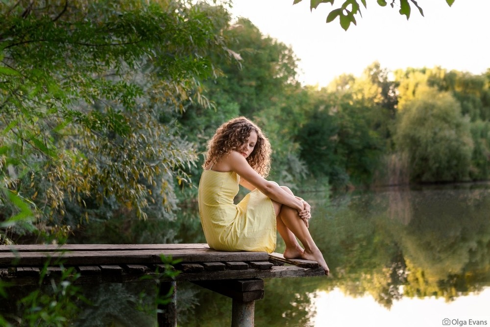 Woman near Lake