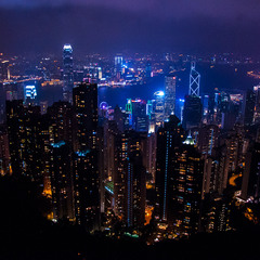 Ночной Гонконг. Пик Виктория.