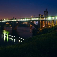 Ночная Хортица - мост Преображенского