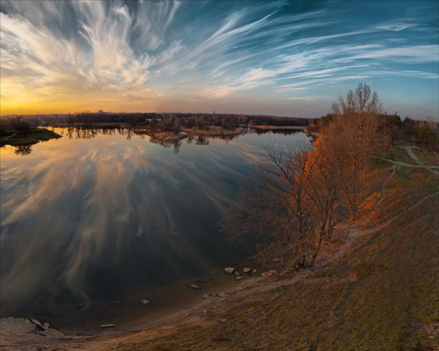 Над р. Весна Самарская область пейзажи. Самара в апреле. Самара вечер Весна. Панорамная съемка пригородного пейзажа.