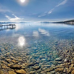 зимний берег озера Тахо