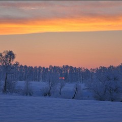 Восход солнца морозным утром