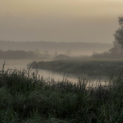 Над рекою стелется утренний туман..,