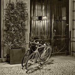 Bicycles and door