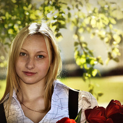 Портрет с тюльпанами