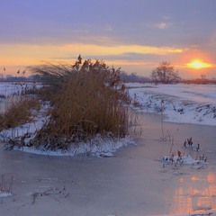A winter sunset.