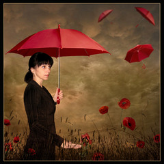 Красные зонтики...