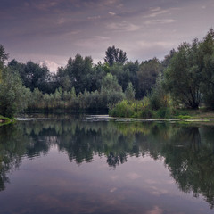Сиреневый вечер на Синем озере