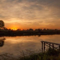 Захід сонця на озері Солонецьке