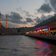 Istanbul. Galata Bridge at night