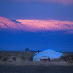Вечерний пейзаж Монголии