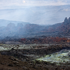 Лава вулкана Плоский Толбачик, Камчатка
