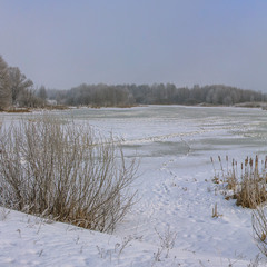 Зимова панорамка озерця Курятник