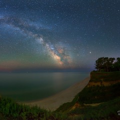 Milky Way about Black Sea near Budaki lagoon