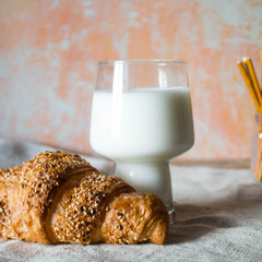 Croissants and milk
