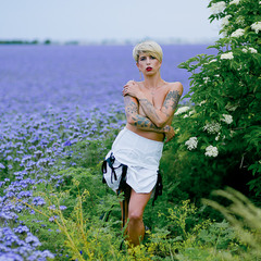 Дівчина на бузковому полі