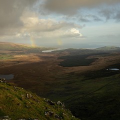 “Between Two Rainbows, the Land Begins to Breathe” (Aero-painting)