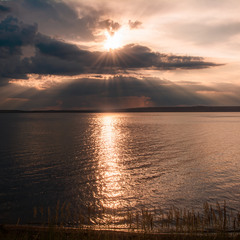 Вечер на озере Белё, Хакасия