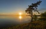 Захід сонця на Київському морі