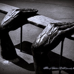 Bench in the form of hands