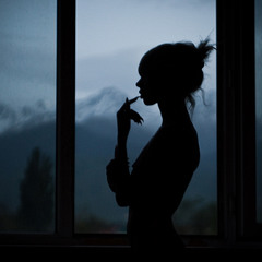 Silhouette at a window