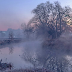 Туманное утро на реке