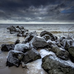 Зимовий похмурий день на Дніпрі