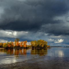 Осінь розмалювала дерева на березі Дніпра