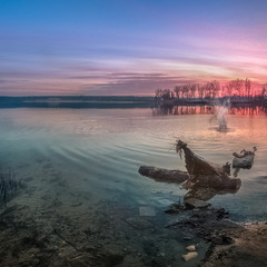 Закат на Основянском озере