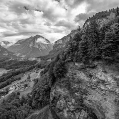 Where the Cliffs Remember Every Fall | b&w