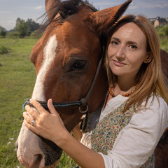 Кінна прогулянка, сімейний портрет Люби Станішевської